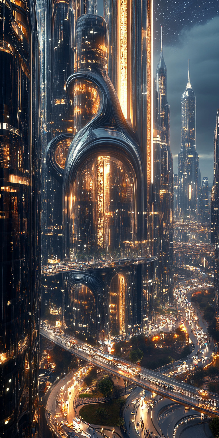 Fond d'écran monde futuriste pour mobile 17