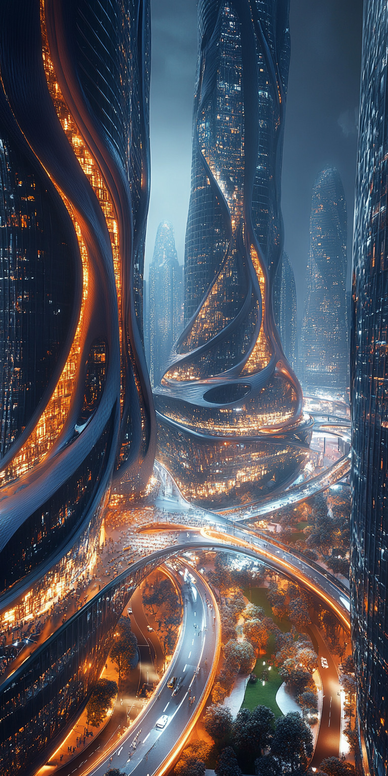 Fond d'écran monde futuriste pour mobile 19