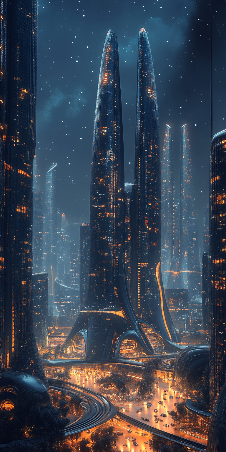 Fond d'écran monde futuriste pour mobile 21