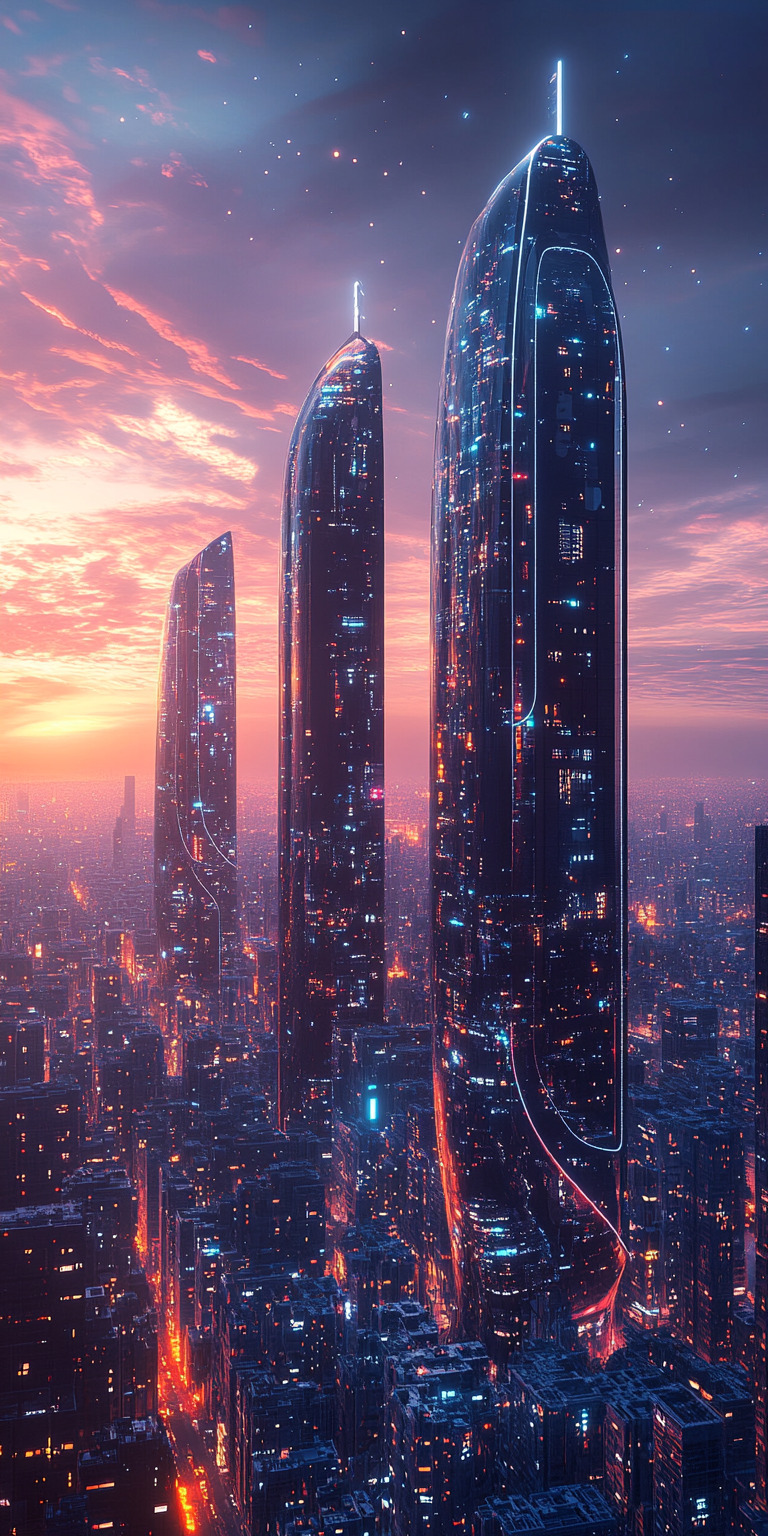 Fond d'écran monde futuriste pour mobile 3