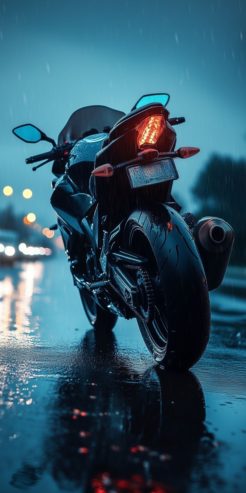 Fond d'écran mobile moto sportive en vue arriere