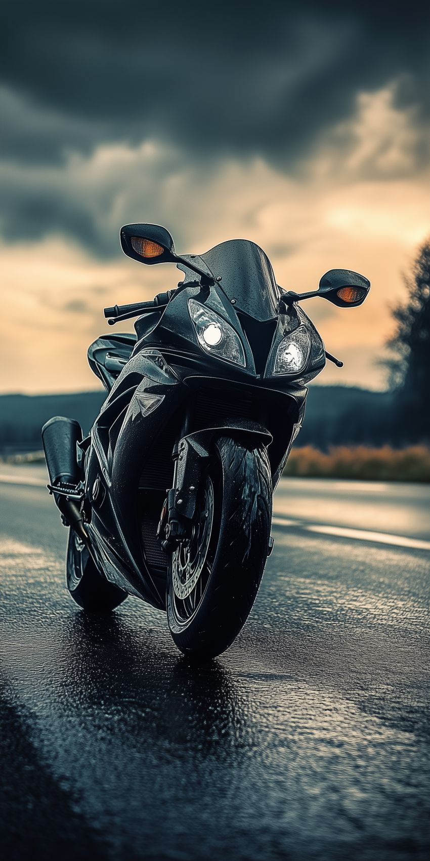 Fond d'écran mobile moto sportive sur route