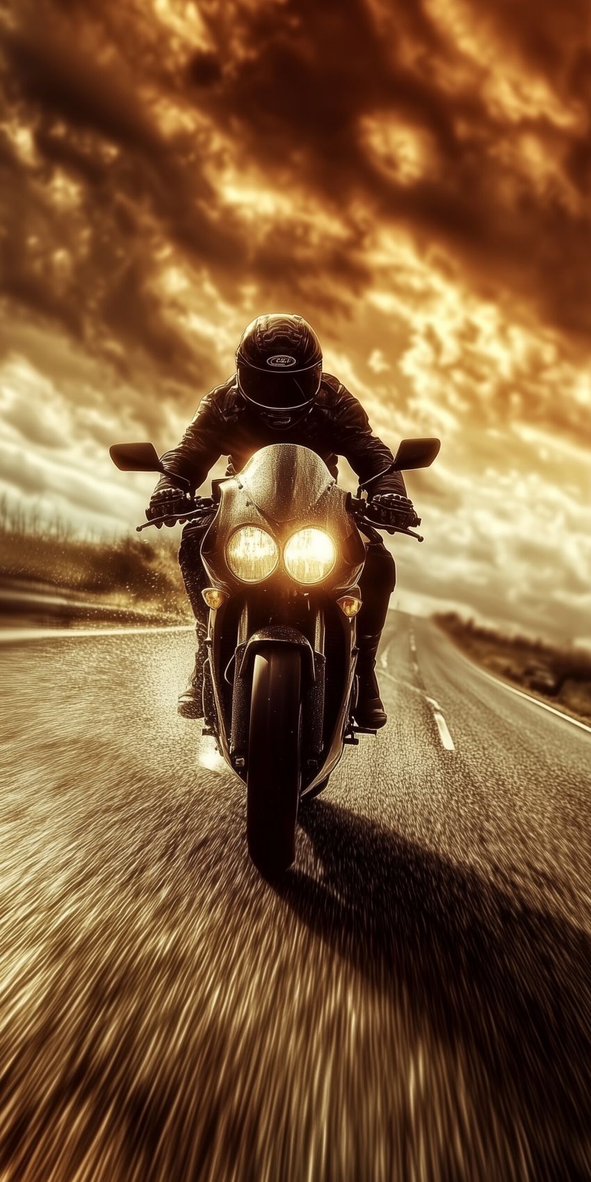 Fond d'écran mobile moto vitesse sur la route