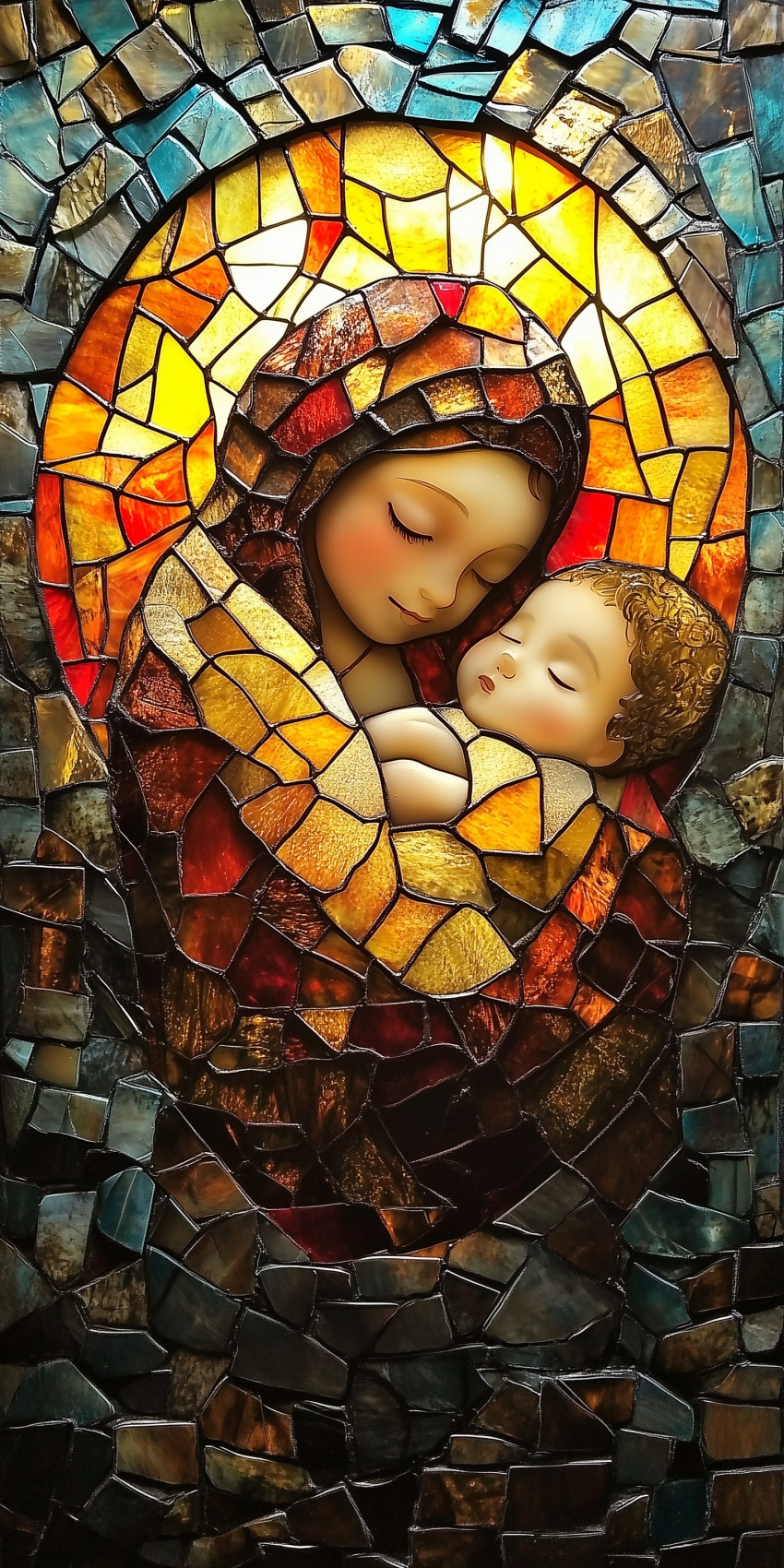 Noel vitrail nativite jesus 6