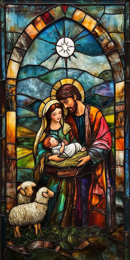 noel vitrail nativite jesus 2