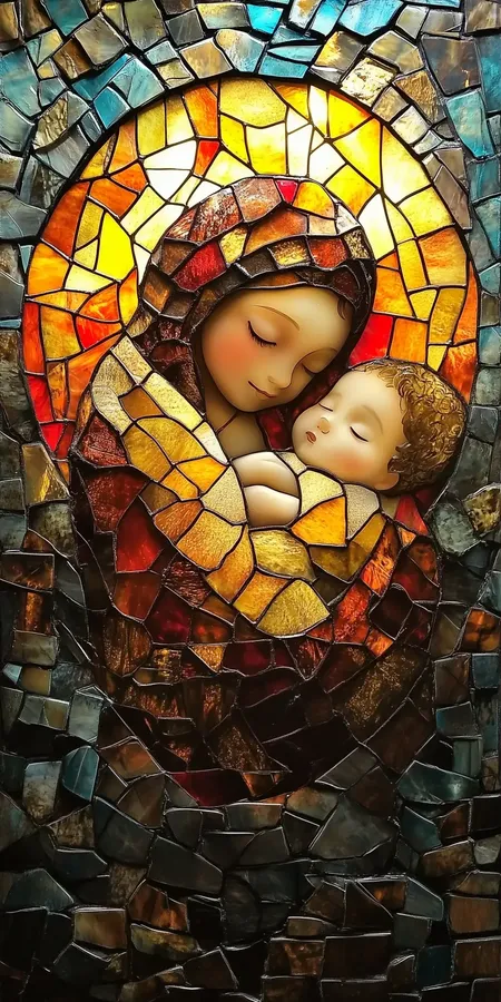 noel vitrail nativite jesus 6