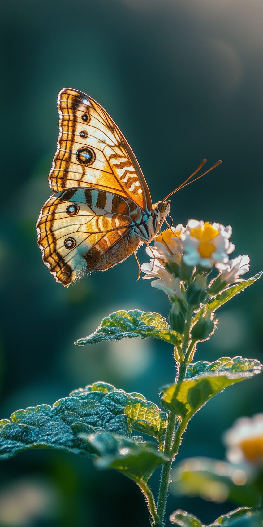Fond d'écran Mobile Papillon Orange et Crème : Douceur et Lumière Naturelle
