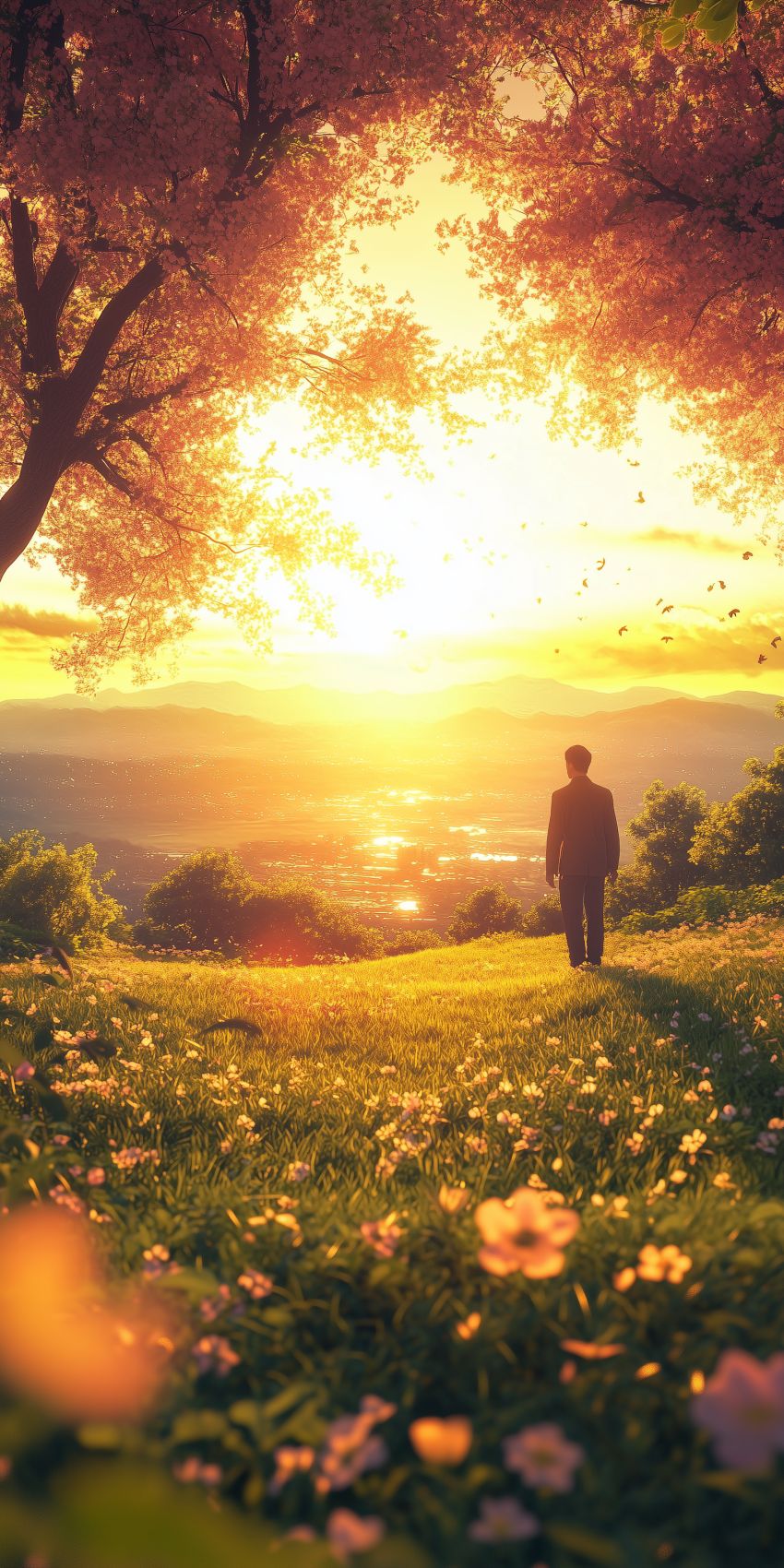 fond d ecran mobile paysage romantique 1