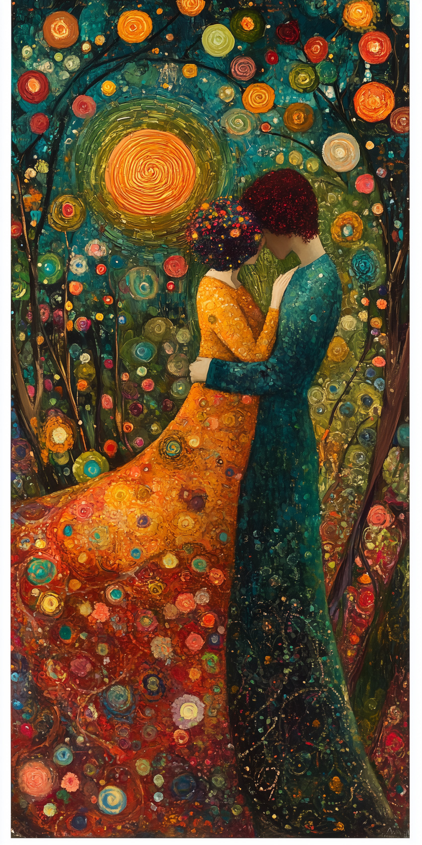 Fond d'écran mobile peinture inspiration gustav klimt 2