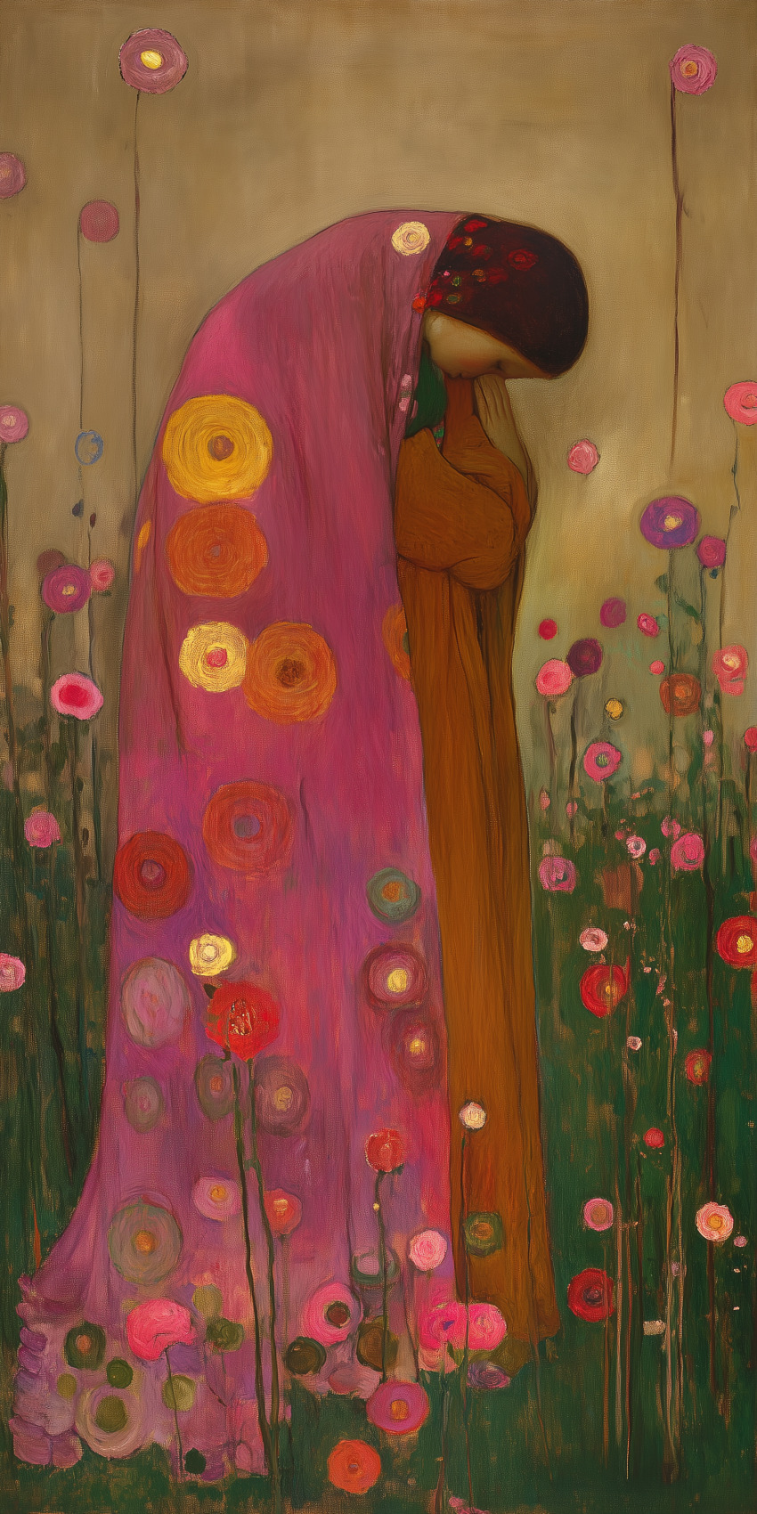 Fond d'écran mobile peinture inspiration gustav klimt 5