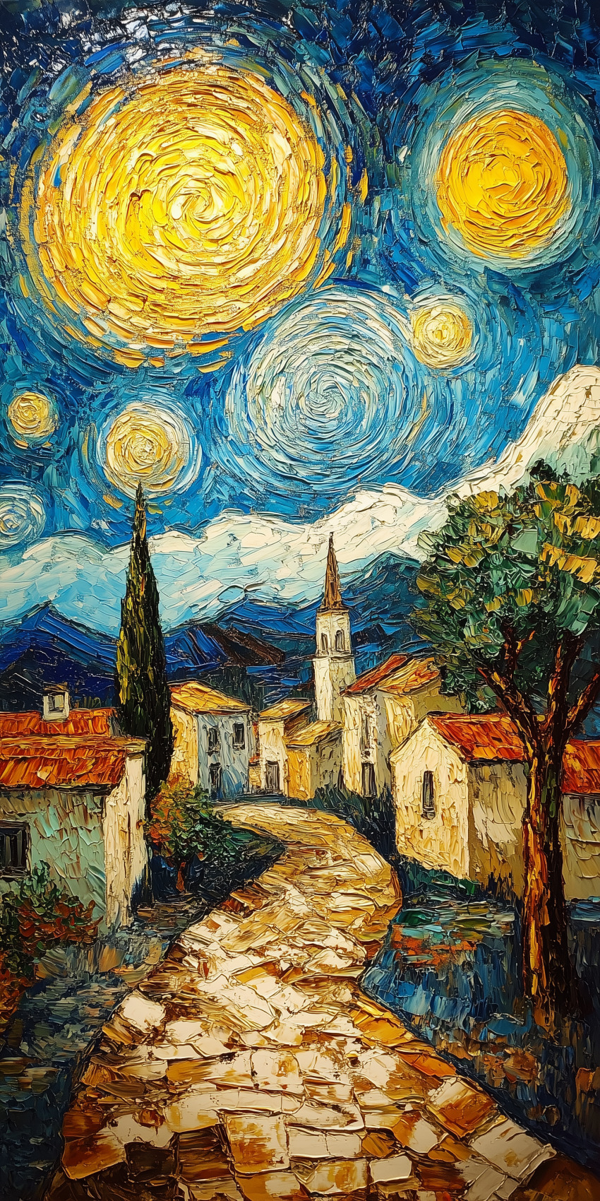 Fond d'écran mobile peinture inspiration van gogh 3