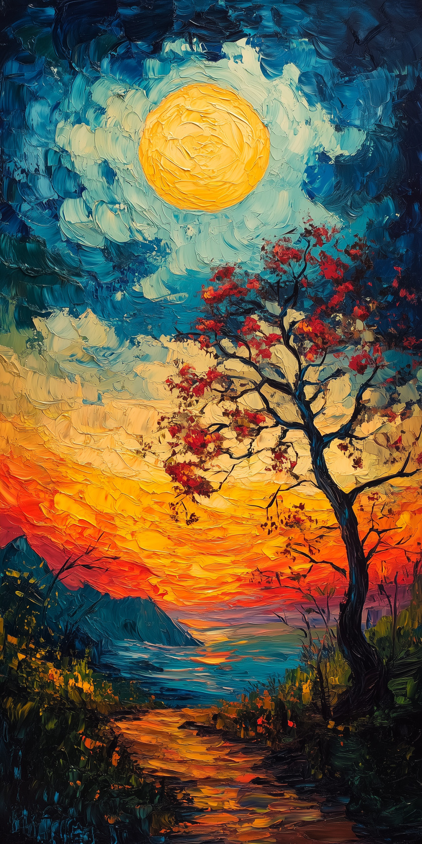 Fond d'écran mobile peinture inspiration van gogh 5