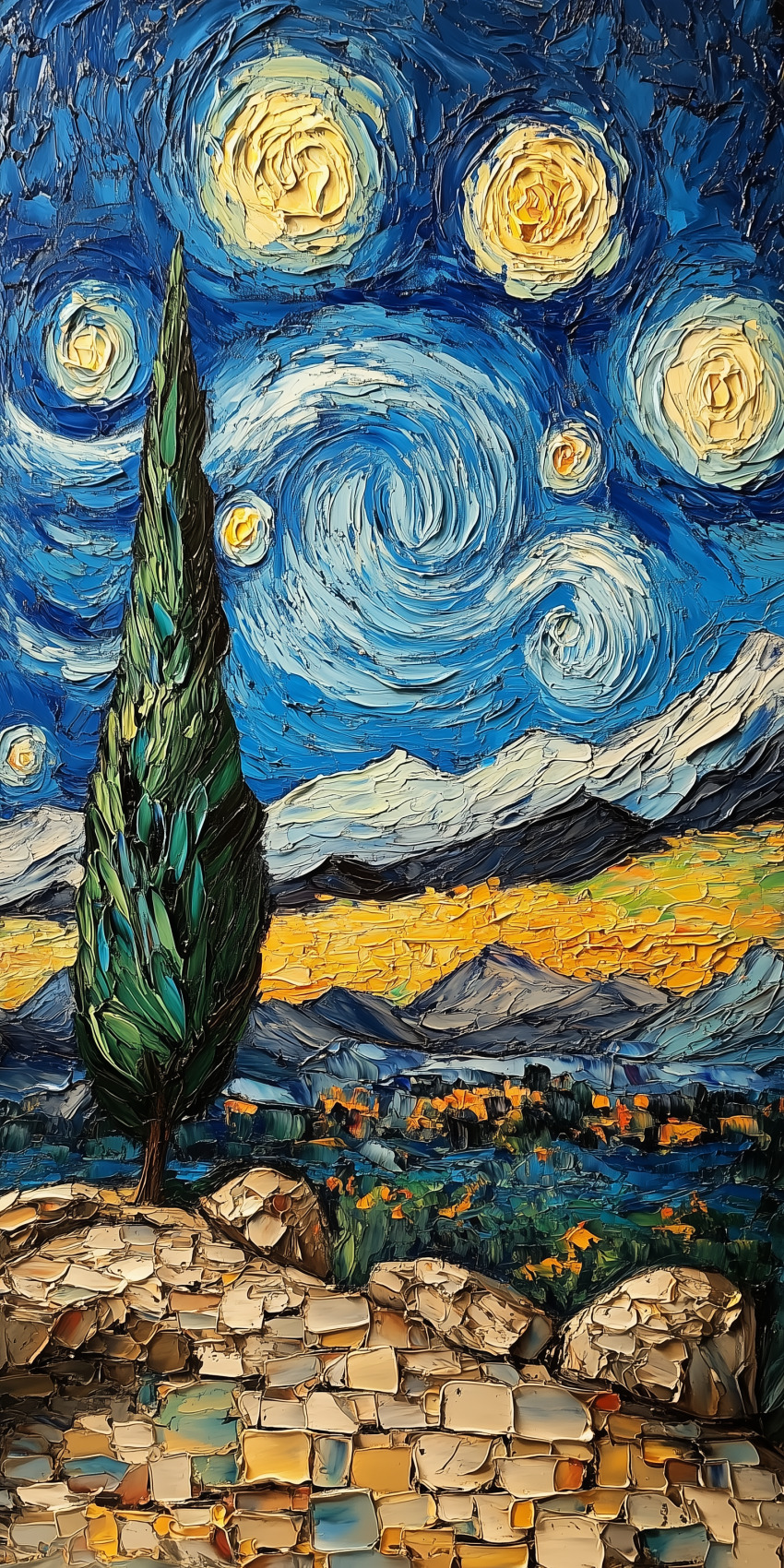 Fond d'écran mobile peinture inspiration van gogh 8