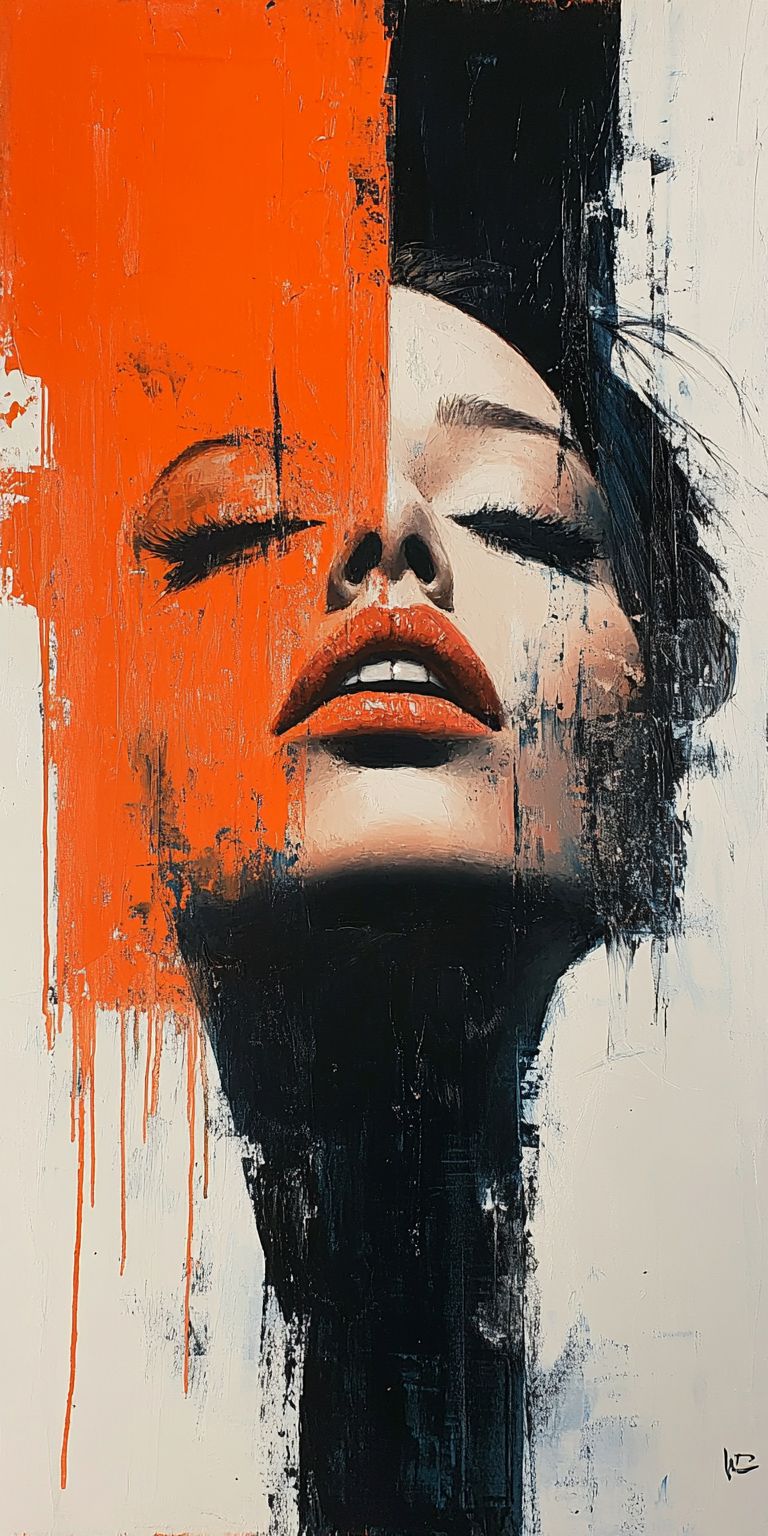 Fond d'écran mobile visage peinture minimaliste 1