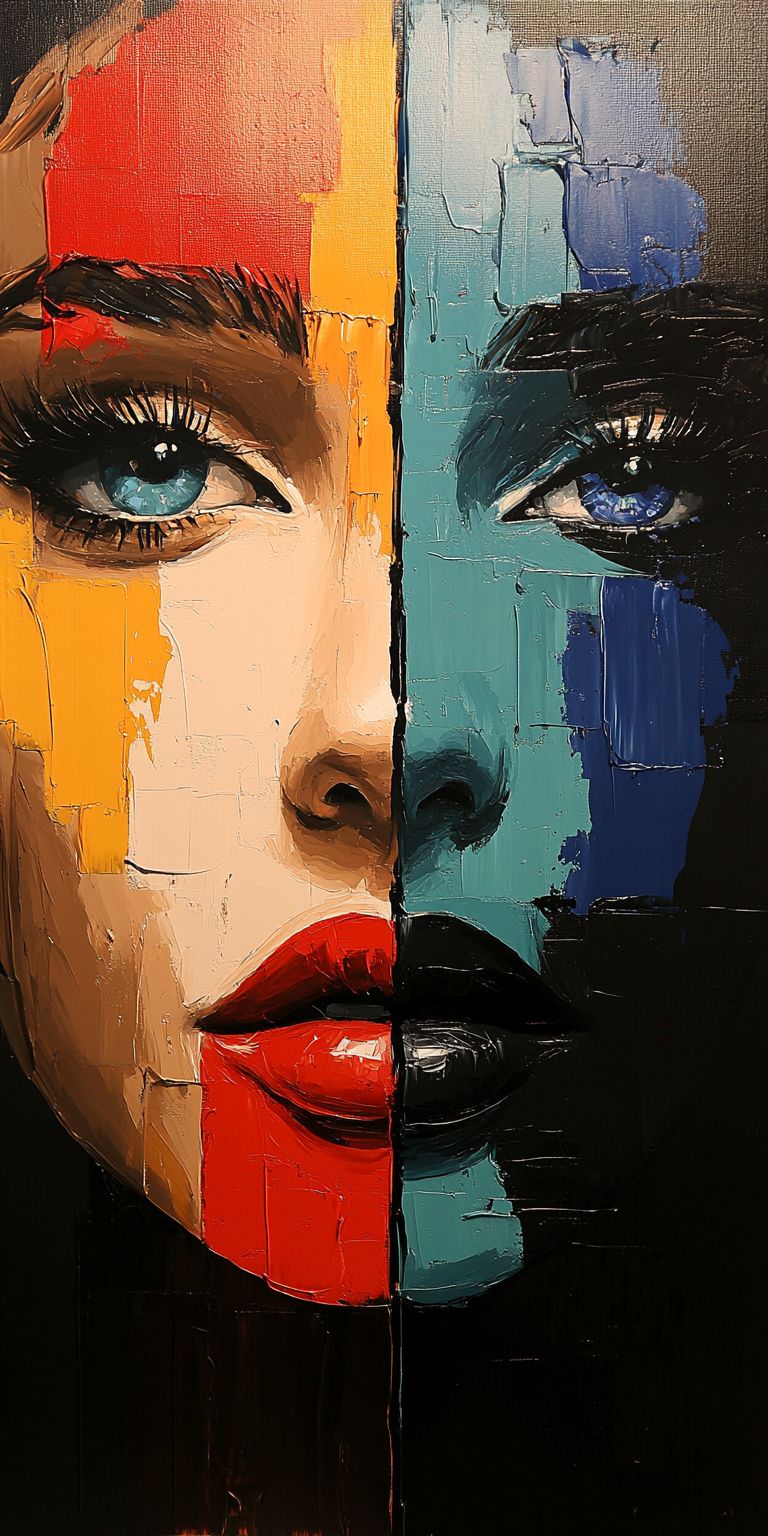 Fond d'écran mobile visage peinture minimaliste 11