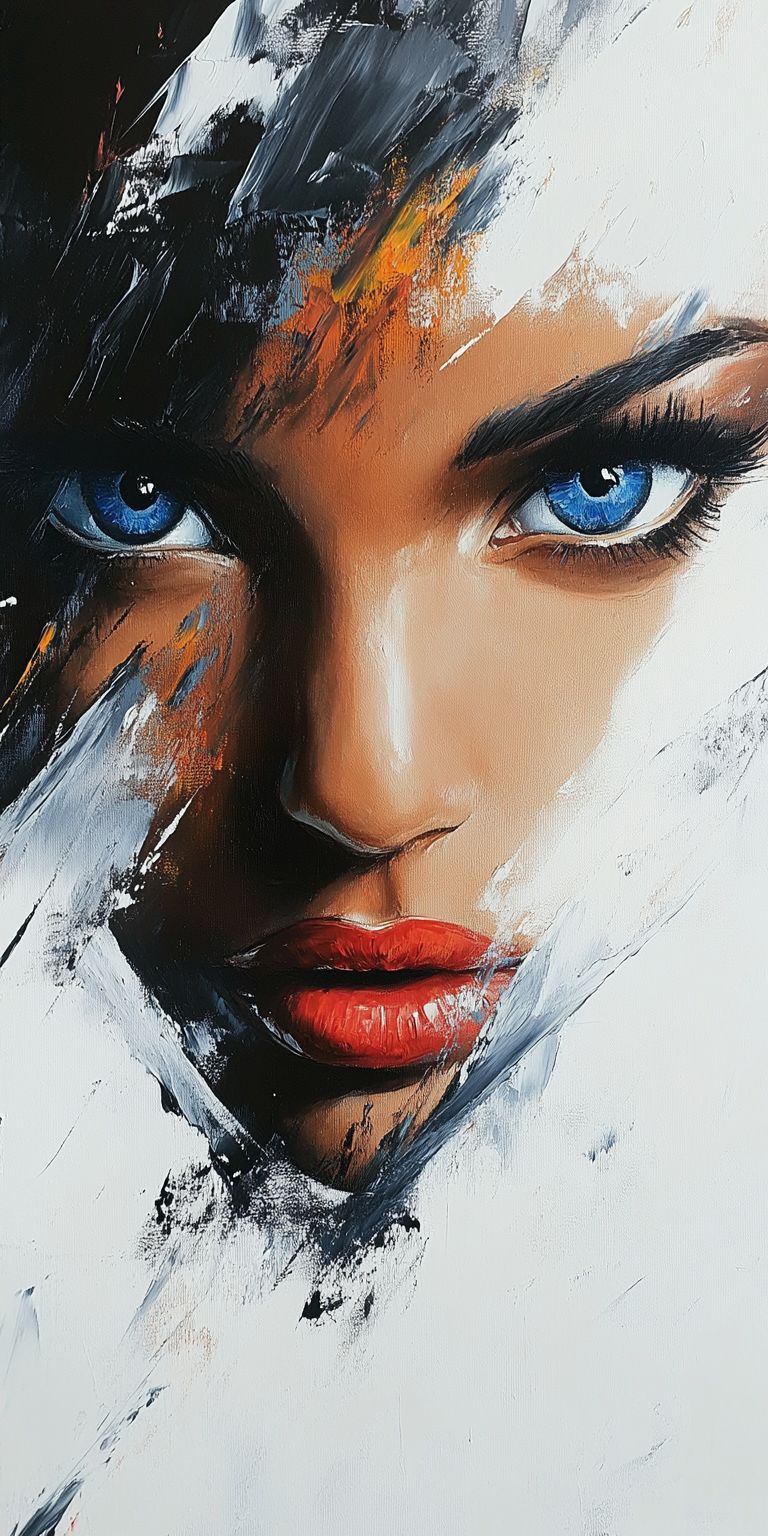 fond d ecran mobile visage peinture minimaliste 14