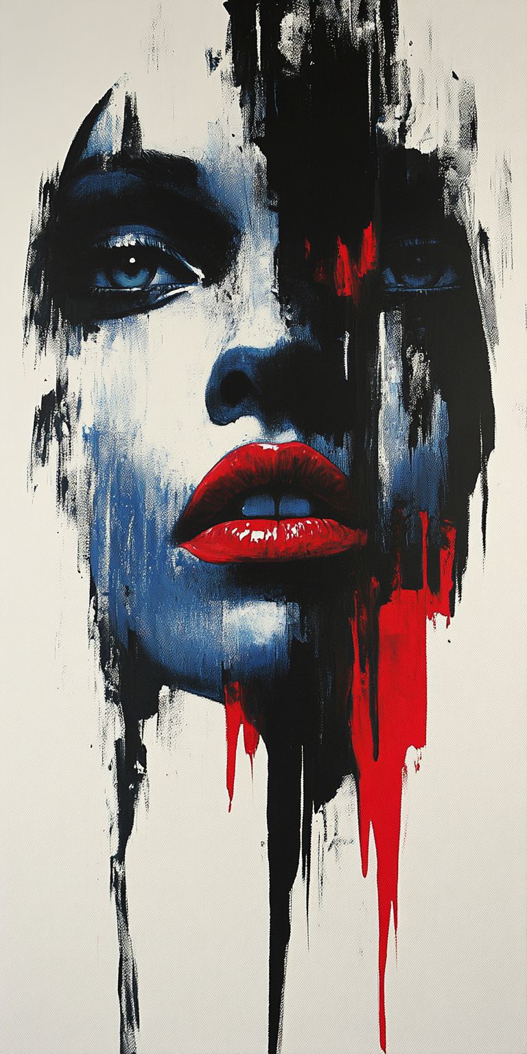 fond d ecran mobile visage peinture minimaliste 16