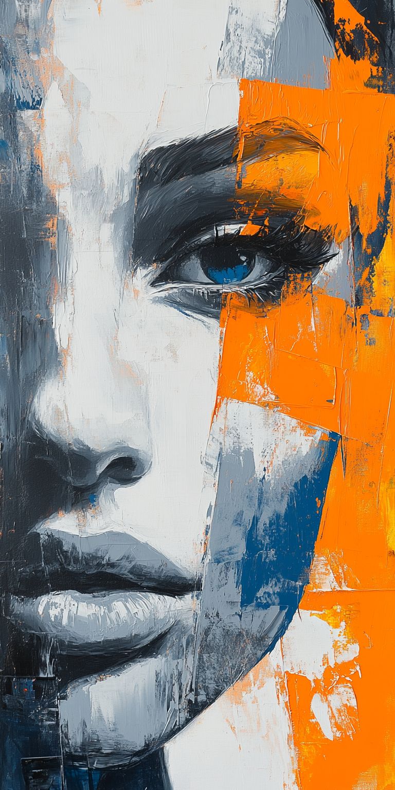 fond d ecran mobile visage peinture minimaliste 20