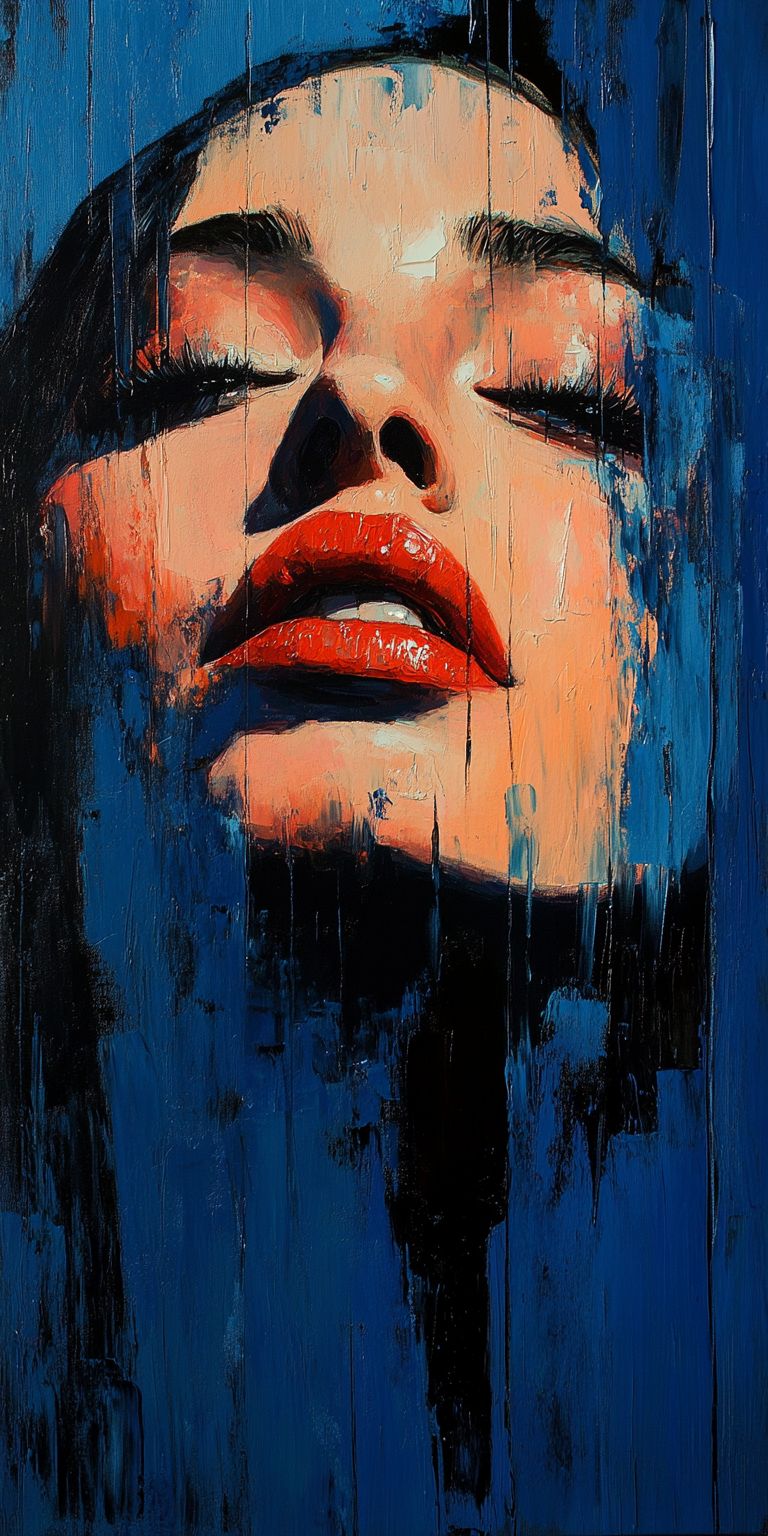 Fond d'écran mobile visage peinture minimaliste 34