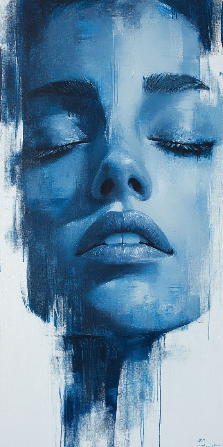 fond d ecran mobile visage peinture minimaliste 36