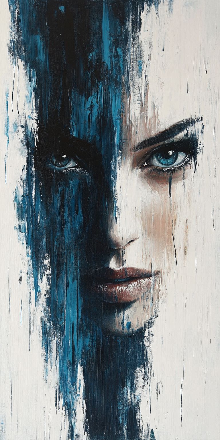 Fond d'écran mobile visage peinture minimaliste 42