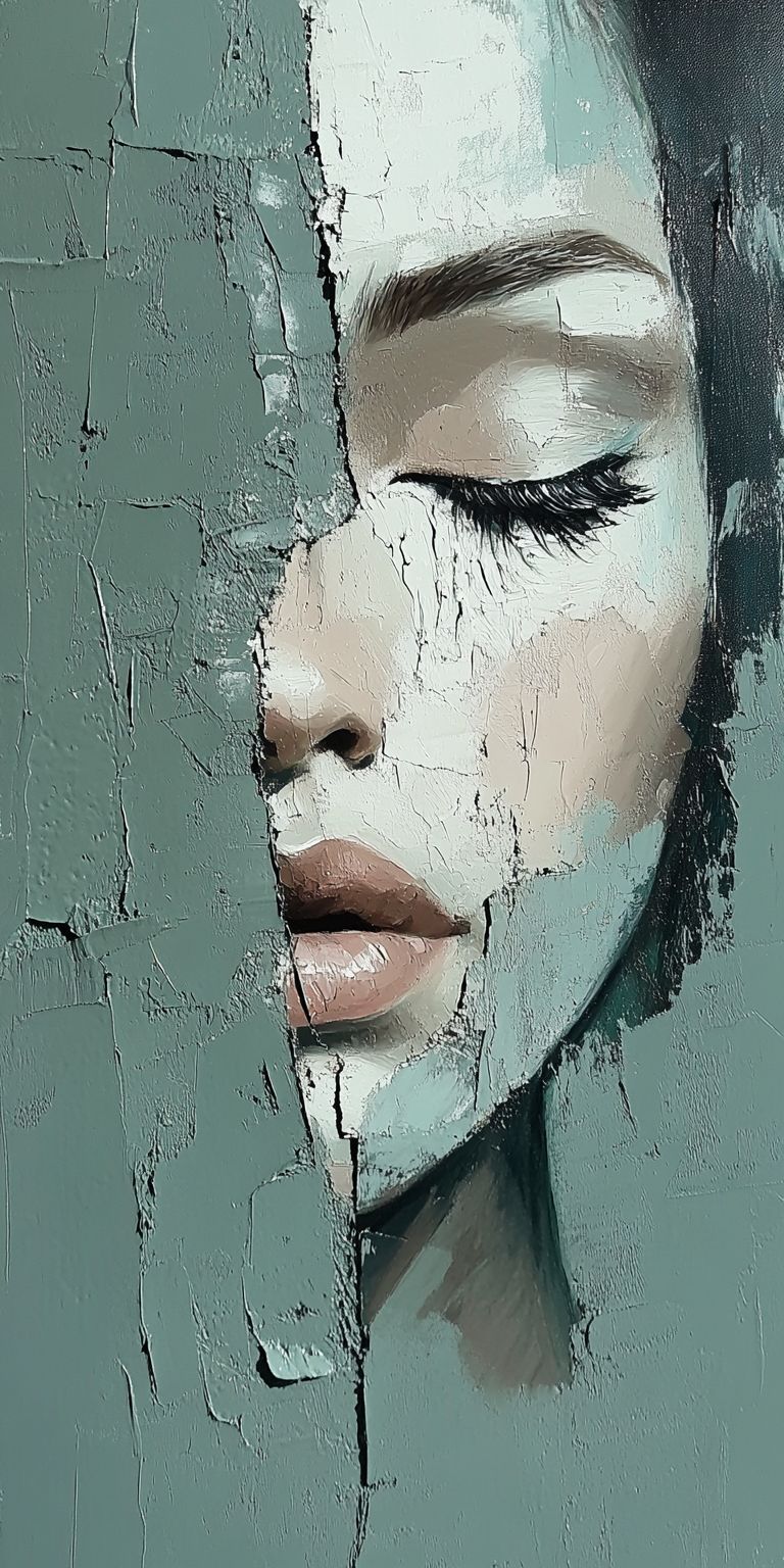 Fond d'écran mobile visage peinture minimaliste 43