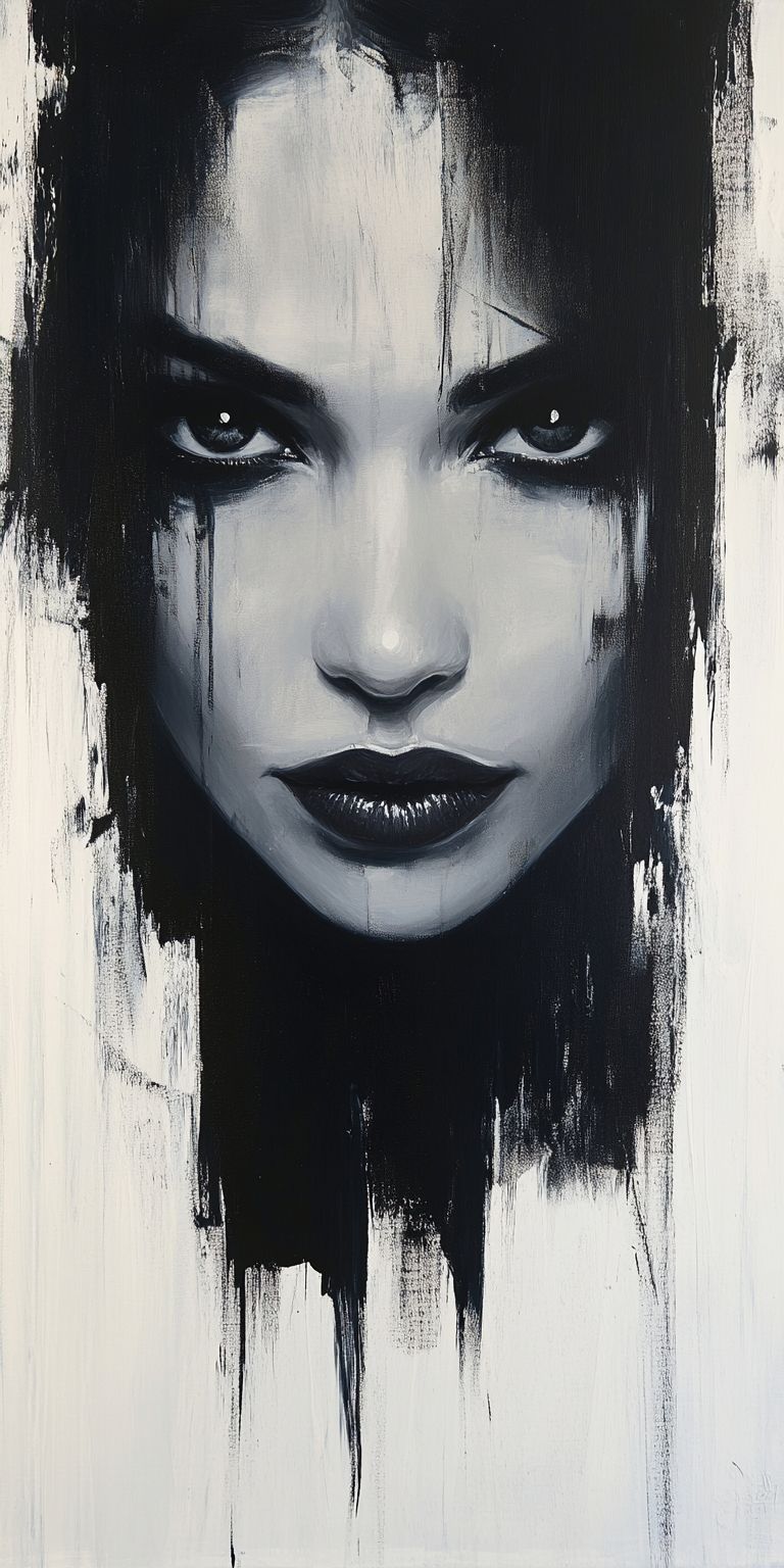 Fond d'écran mobile visage peinture minimaliste 48