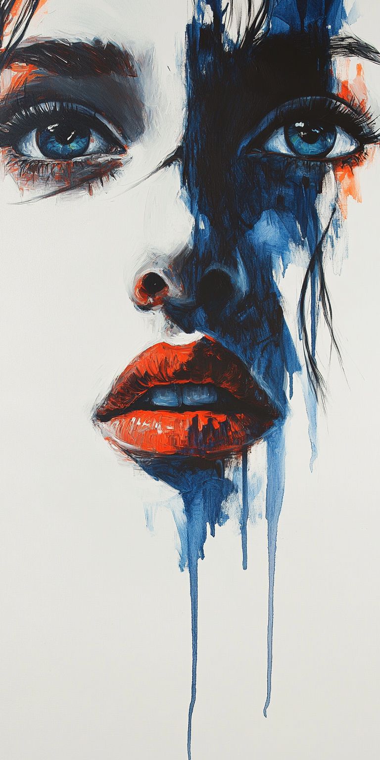 fond d ecran mobile visage peinture minimaliste 61