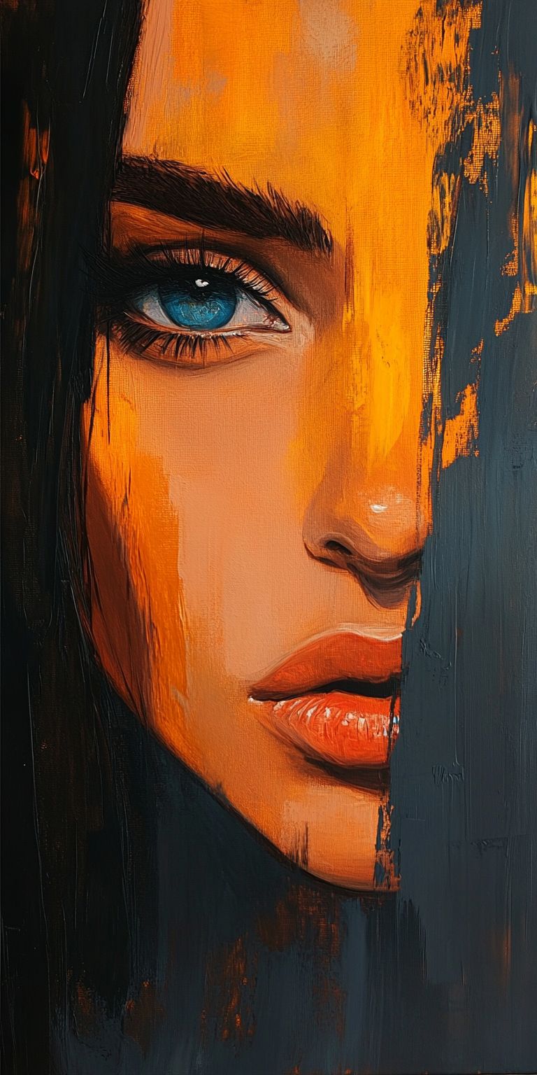 fond d ecran mobile visage peinture minimaliste 9