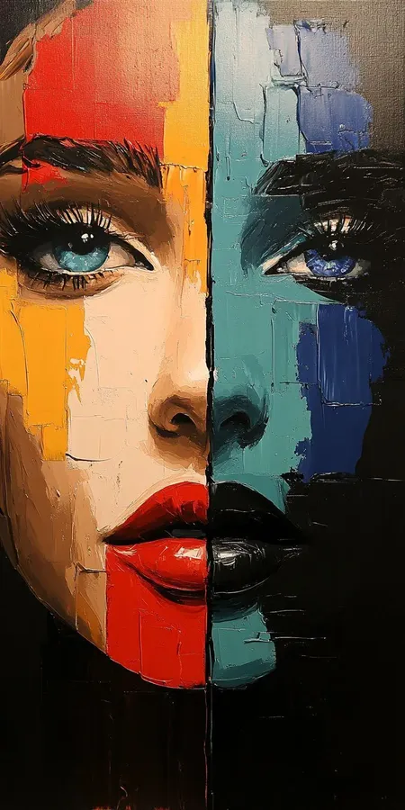 fond d ecran mobile visage peinture minimaliste 11