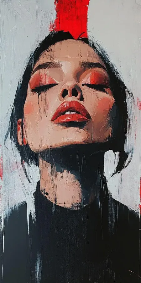 fond d ecran mobile visage peinture minimaliste 2