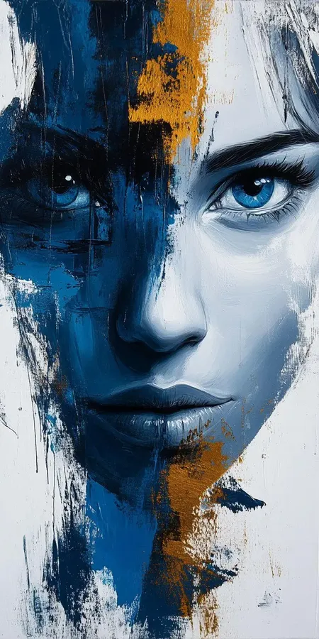 fond d ecran mobile visage peinture minimaliste 22