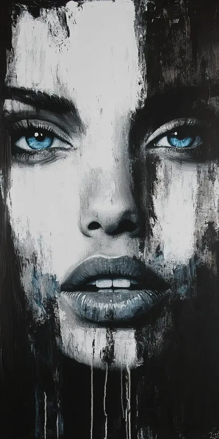 fond d ecran mobile visage peinture minimaliste 24