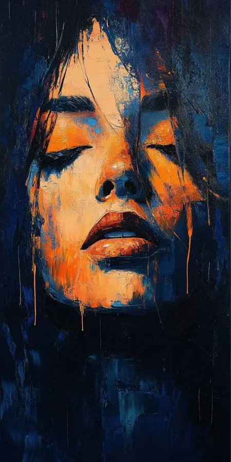 fond d ecran mobile visage peinture minimaliste 41