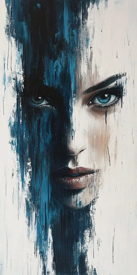 fond d ecran mobile visage peinture minimaliste 42
