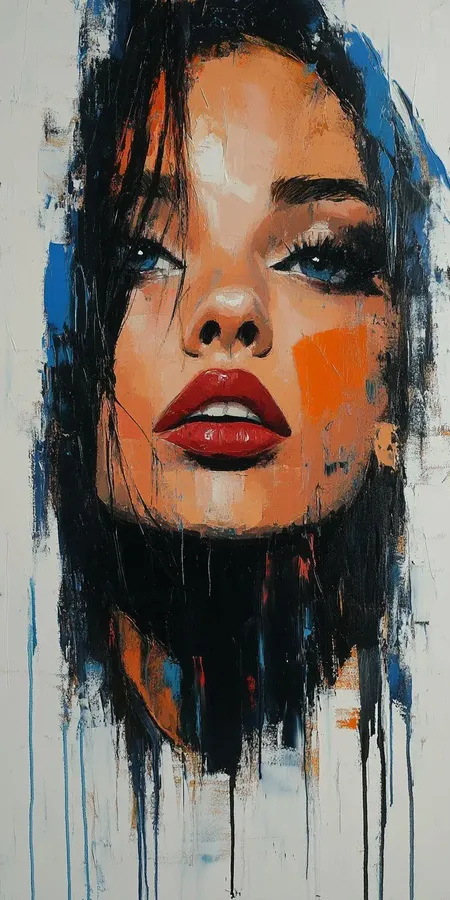 fond d ecran mobile visage peinture minimaliste 47