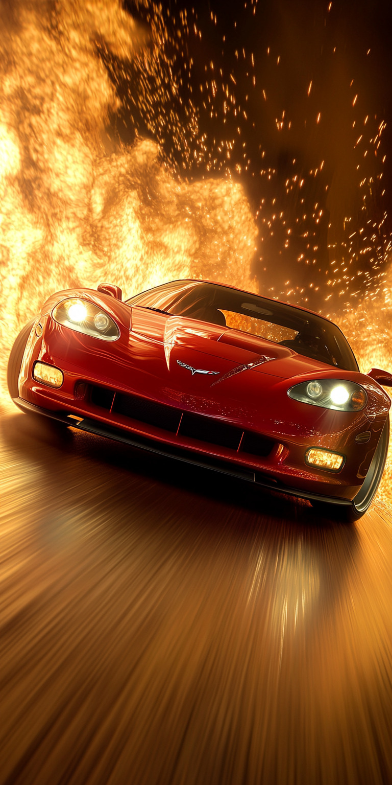 Fond d'écran voiture pour mobile 2 corvette