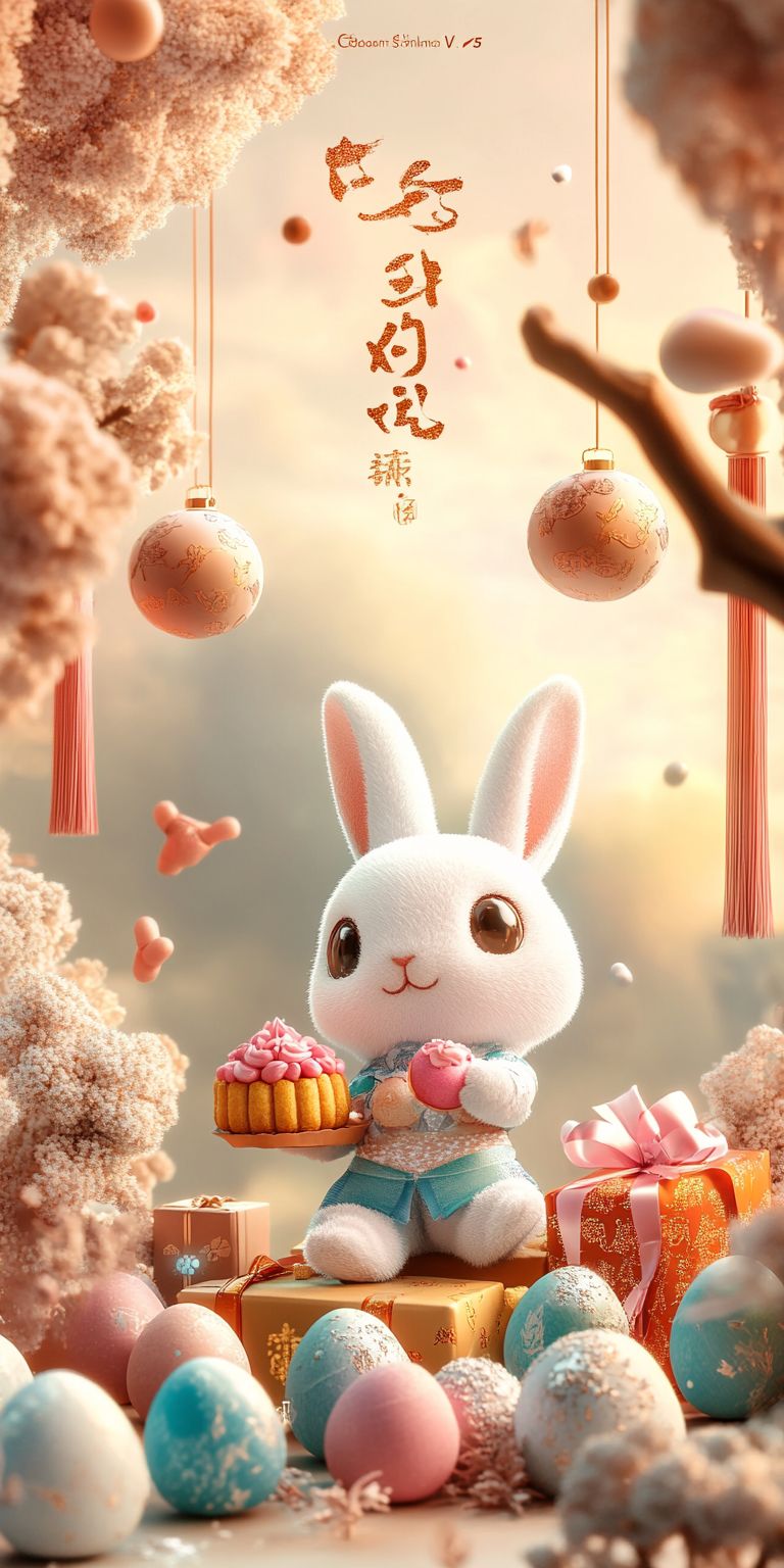 Fond d'écran kawaii lapin pour mobile 22