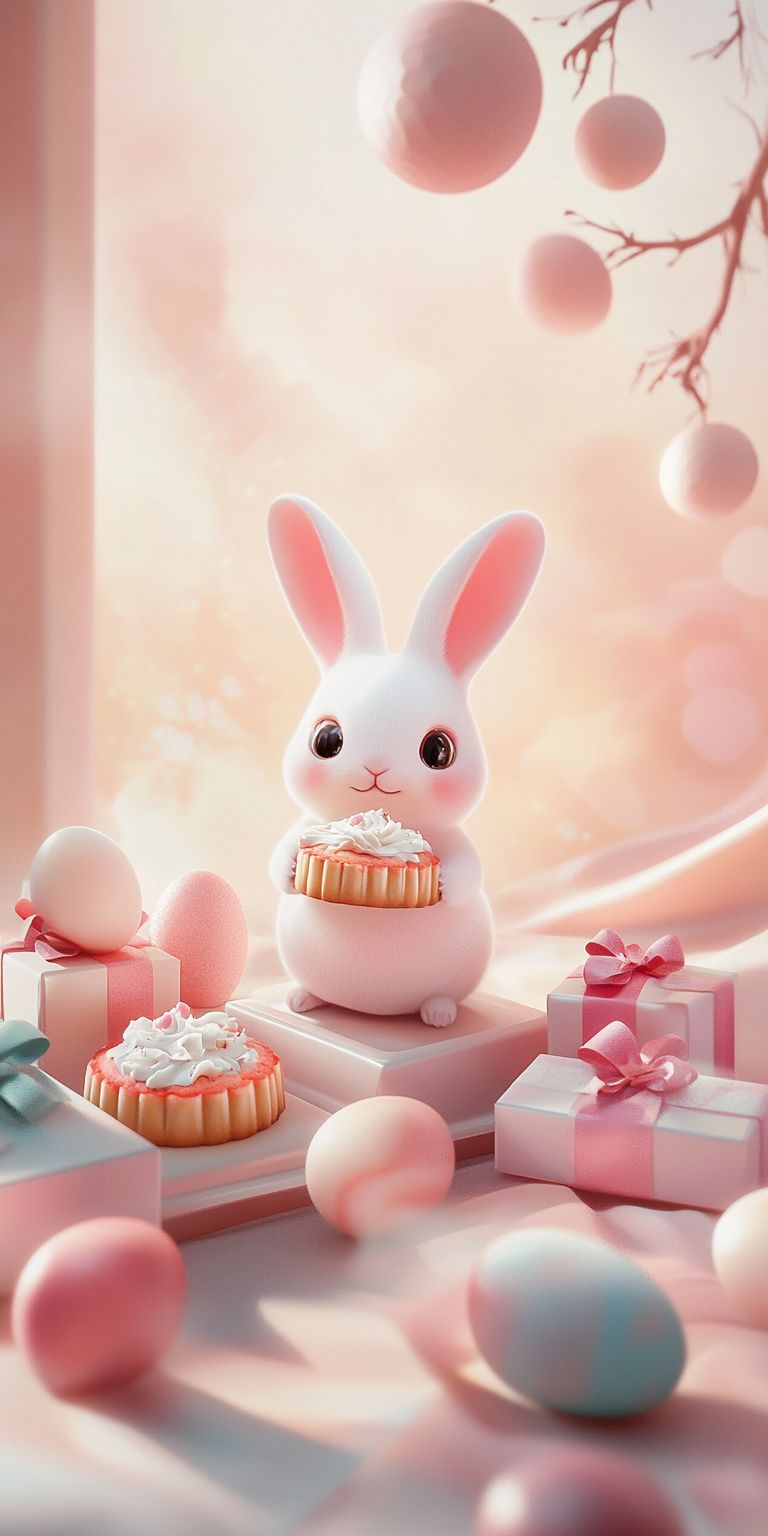 Fond d'écran kawaii lapin pour mobile 37