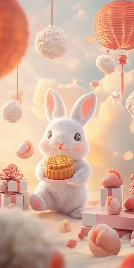Fond d'écran kawaii lapin pour mobile 23