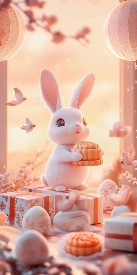 Fond d'écran kawaii lapin pour mobile 29