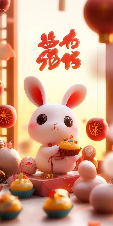 Fond d'écran kawaii lapin pour mobile 31