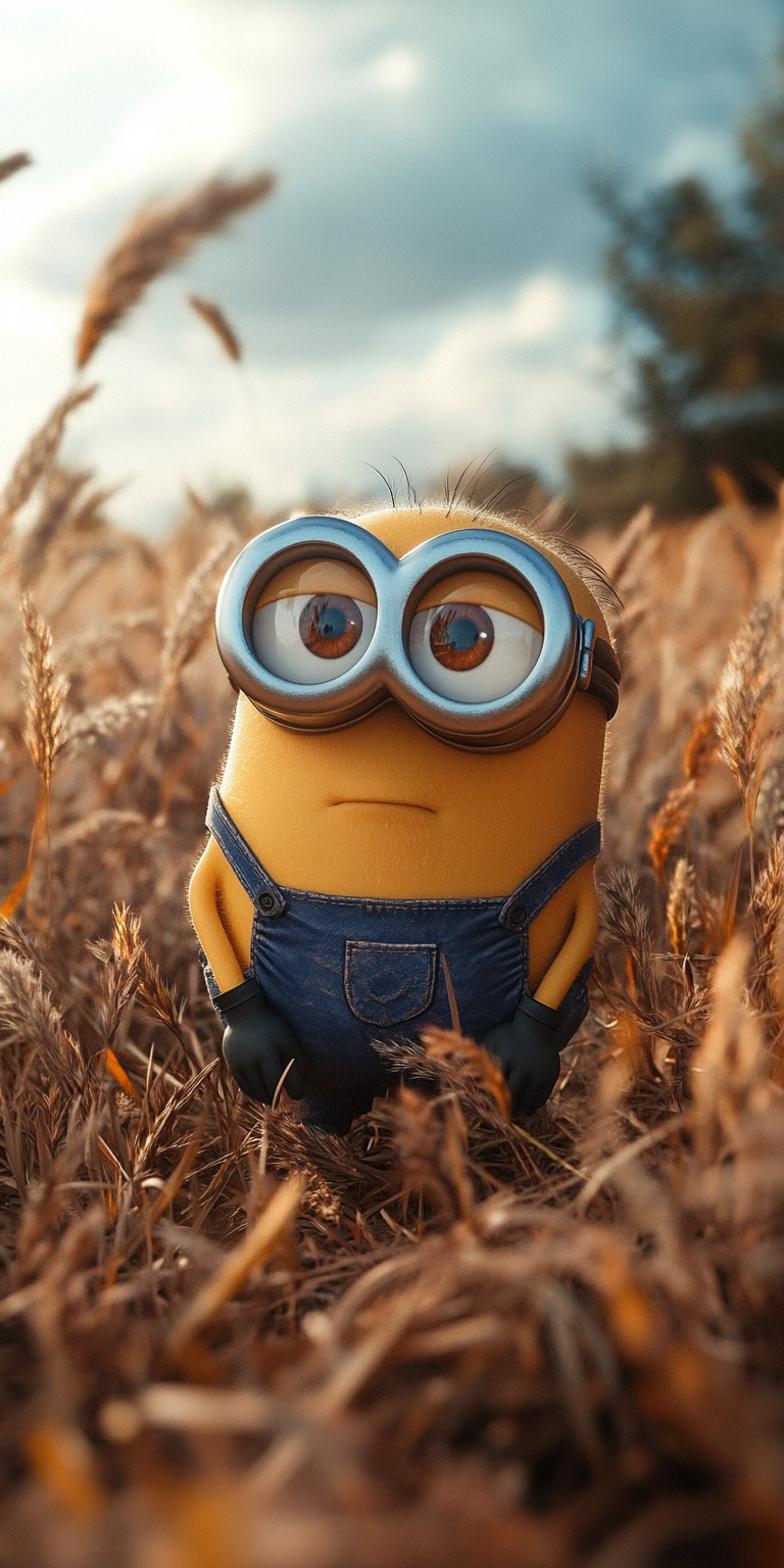 Fond d'écran Mobile Minion Champêtre - Nature, Calme, Jaune et Bleu - HD