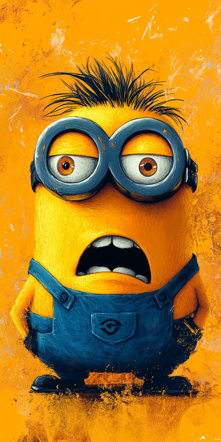 Fond d'écran Mobile Minion Fatigué - Jaune et Bleu - HD