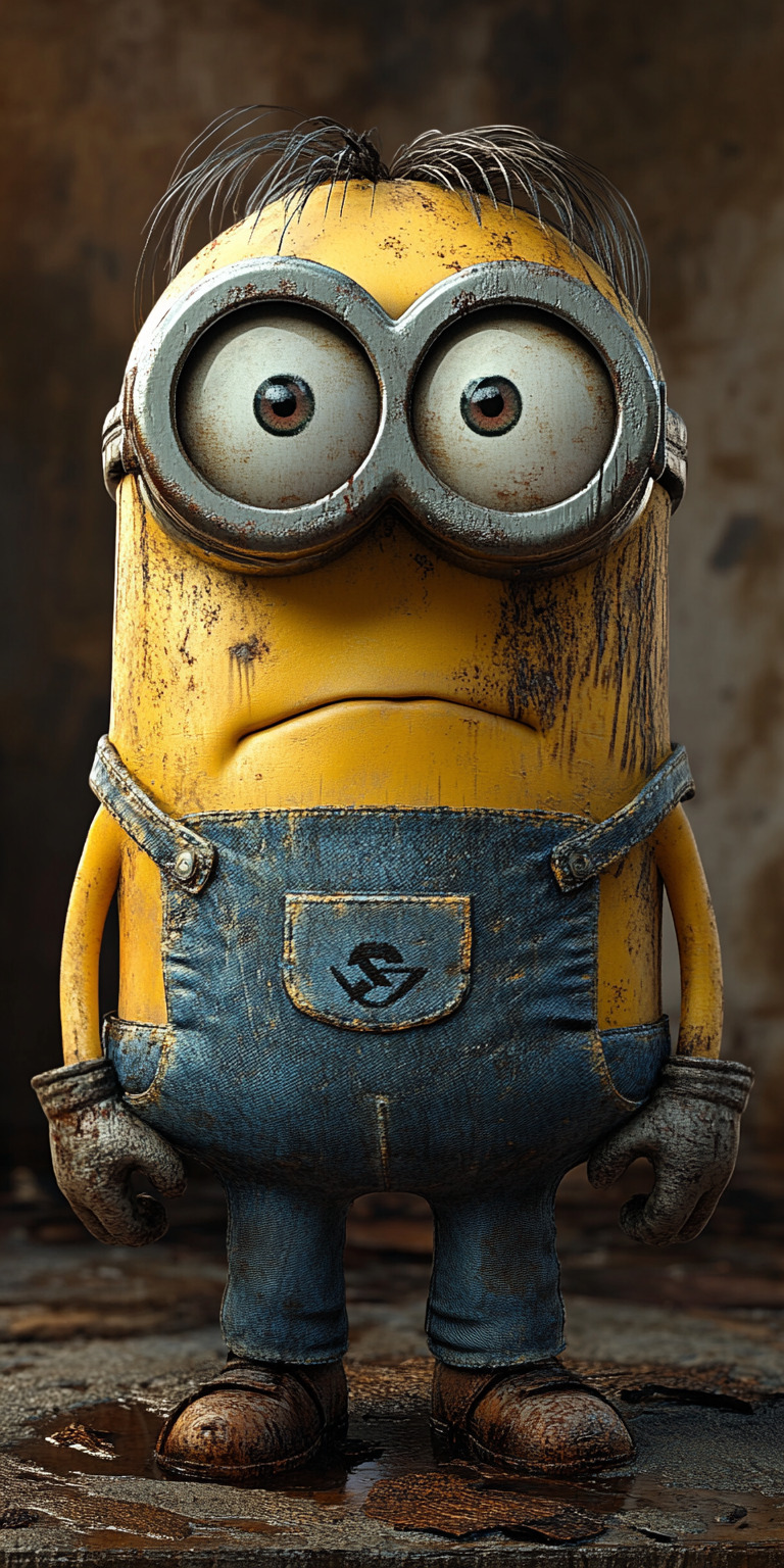 Fond d'écran Minion Bob Style Grunge -  dans un style grunge et vieilli, apportant une touche d'originalité et de caractère à votre écran. recherche par mots clés, fond d ecran minion pour mobile 23, 