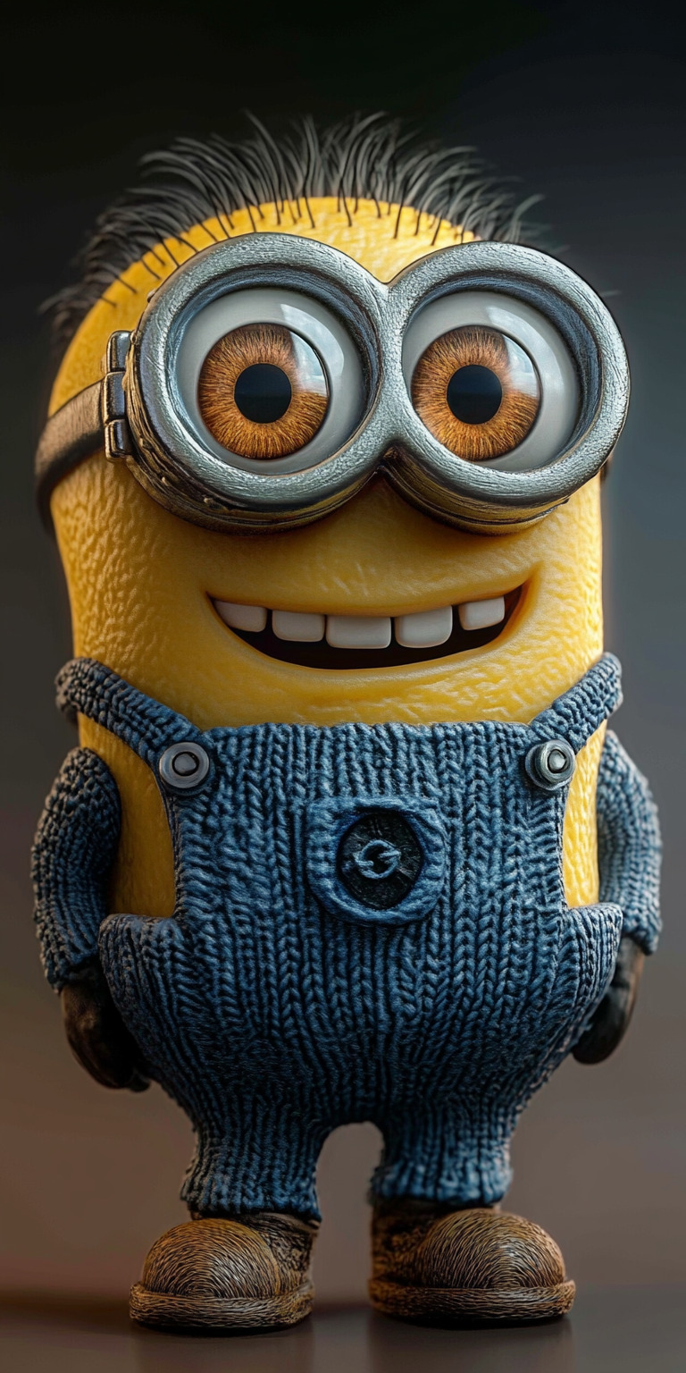 Fond d'écran Mobile Minion Tricot : Douceur et Joie en Jaune et Bleu HD