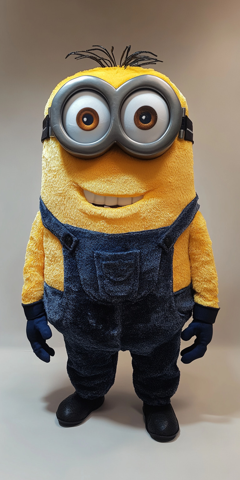 Fond d'écran Mobile Minion Souriant - Mascotte Jaune et Bleue pour Smartphone