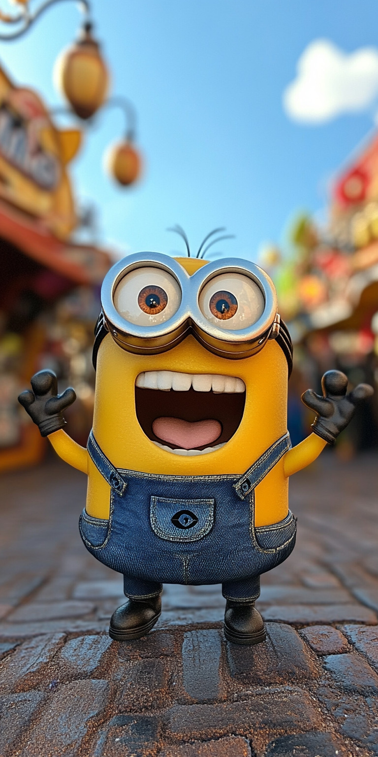 Fond d'écran Mobile Minion Joyeux : Sourire Éclatant et Détails Réalistes