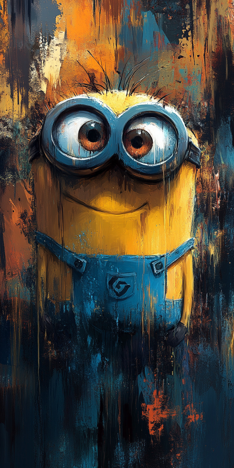 Fond d'écran Mobile Minion Artistique : Couleurs Vives et Textures Abstraites