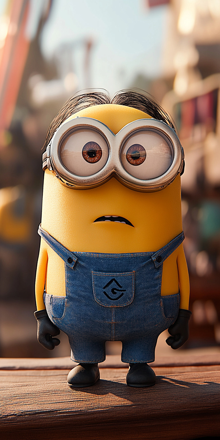 Fond d'écran Mobile Minion Triste : Expression Attendrissante et Détails Texturés